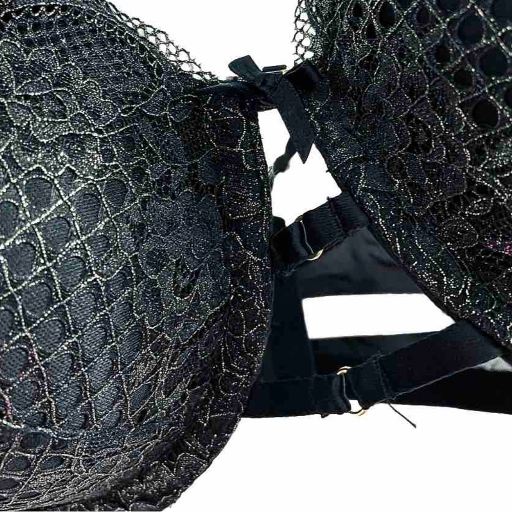 Cacique Seriously Sexy Boost Balconette Bra Black Lace 46C NWT - Picture 3 of 8